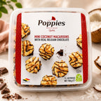 Poppies Mini Coconut Macaroons with Real Belgian Chocolate 700g Sweet Treats