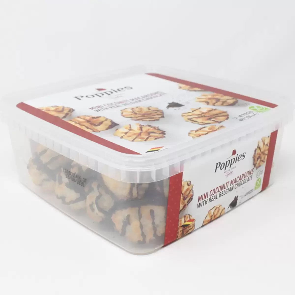 Poppies Mini Coconut Macaroons with Real Belgian Chocolate 700g Sweet Treats