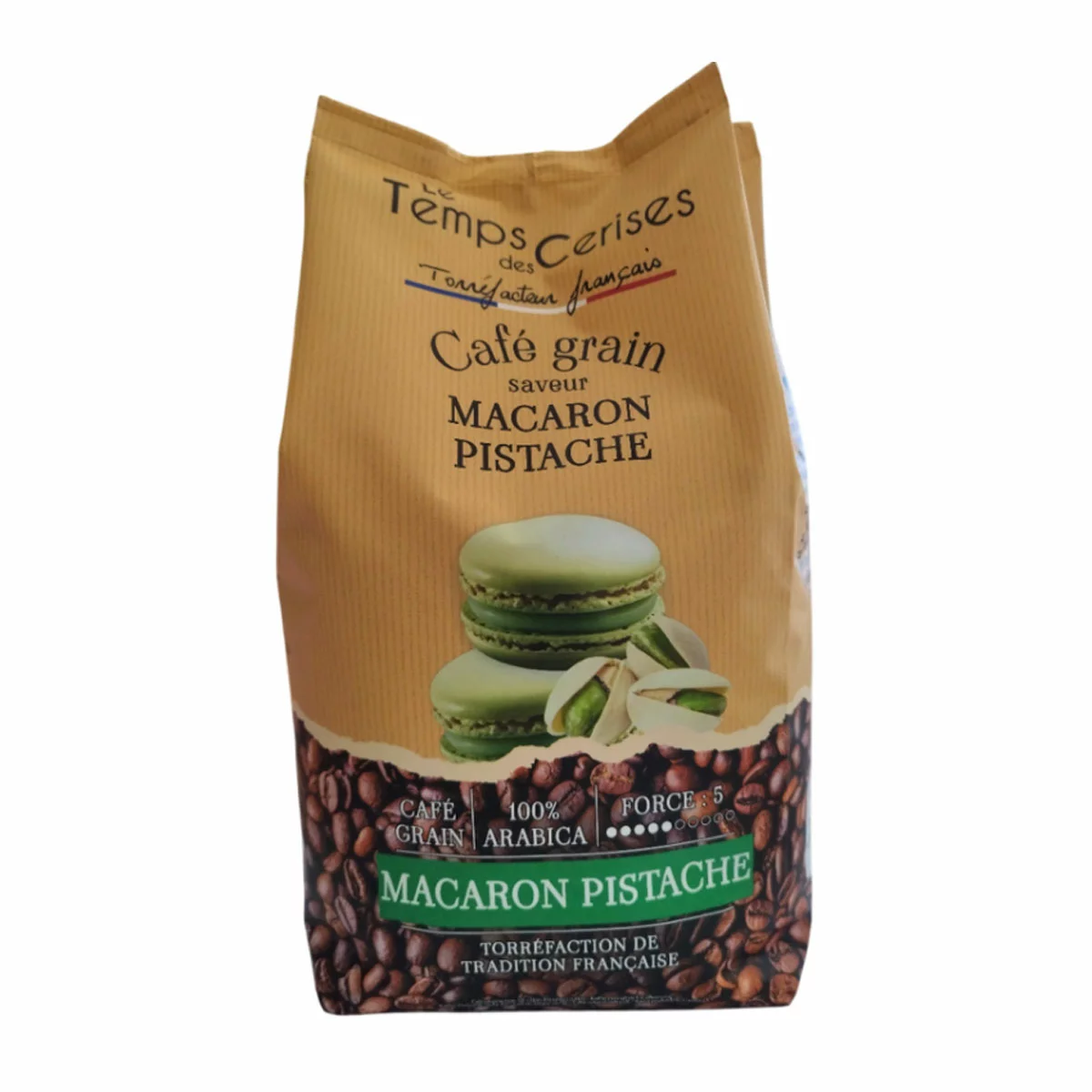 Le Temps Des Cerises Macaron Pistache Flavoured Coffee Beans 900g – 100% Arabica