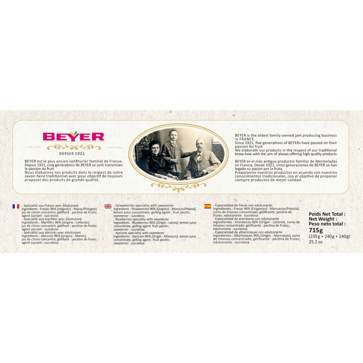 Beyer Multipack Fruit Jam, 715g