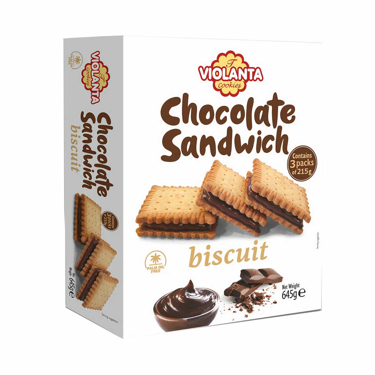 Violanta Chocolate Sandwich Biscuits 645 g – Cream-Filled Cocoa Biscuits
