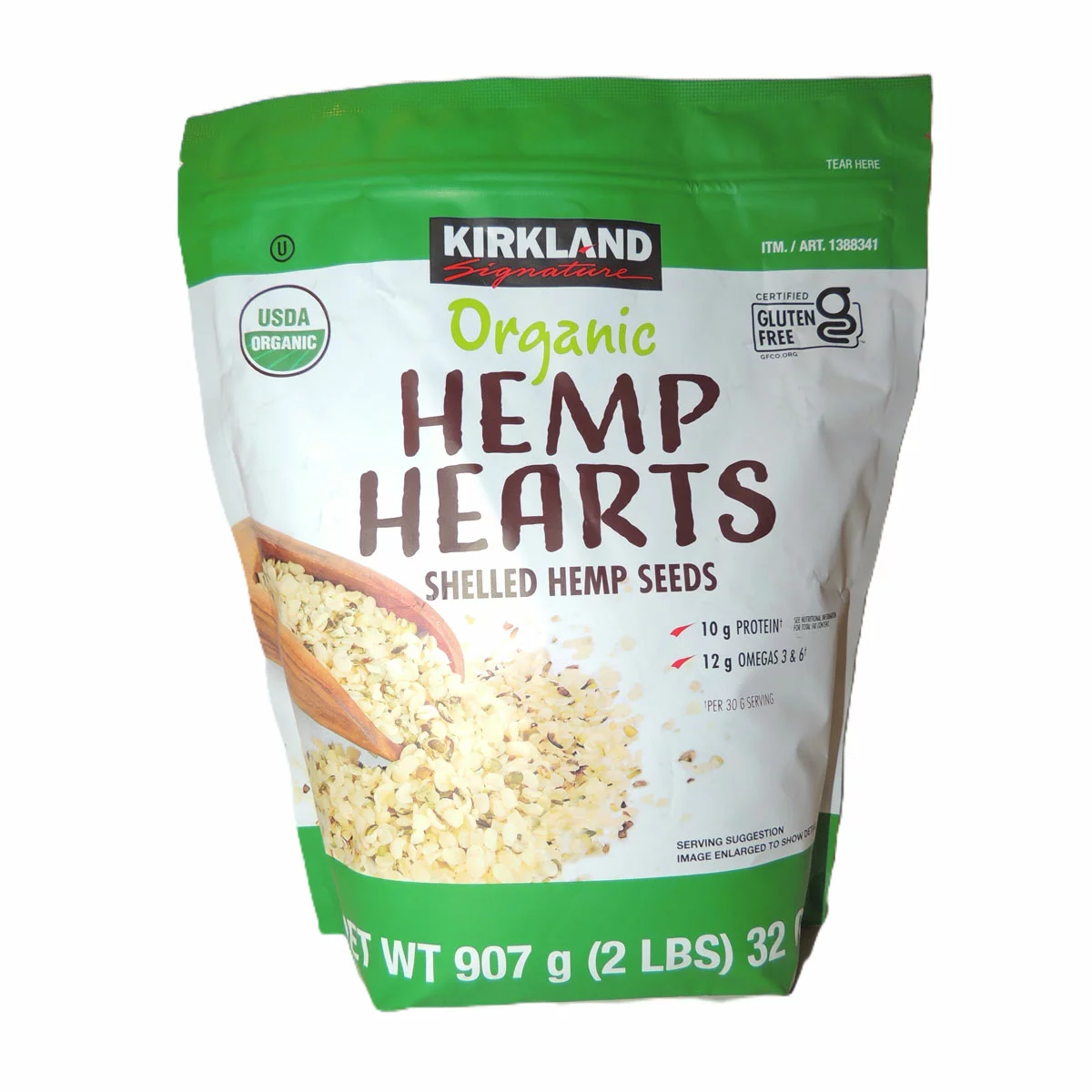 Kirkland Signature Organic Hemp Hearts – 907g | Premium Organic Shelled Hemp Seeds for Baking, Smoothies & Salads