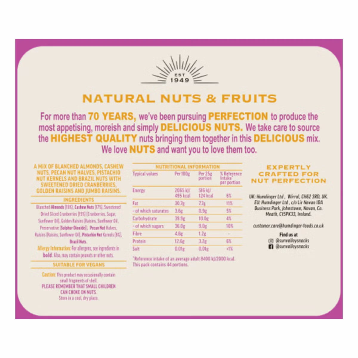Sun Valley Fruit & Nut Mix Bag, 1.1kg