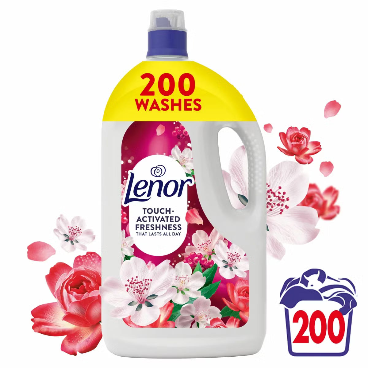 Lenor Concentrate Wild Berries and Jasmine Fabric Conditioner, 200 Wash (4L)