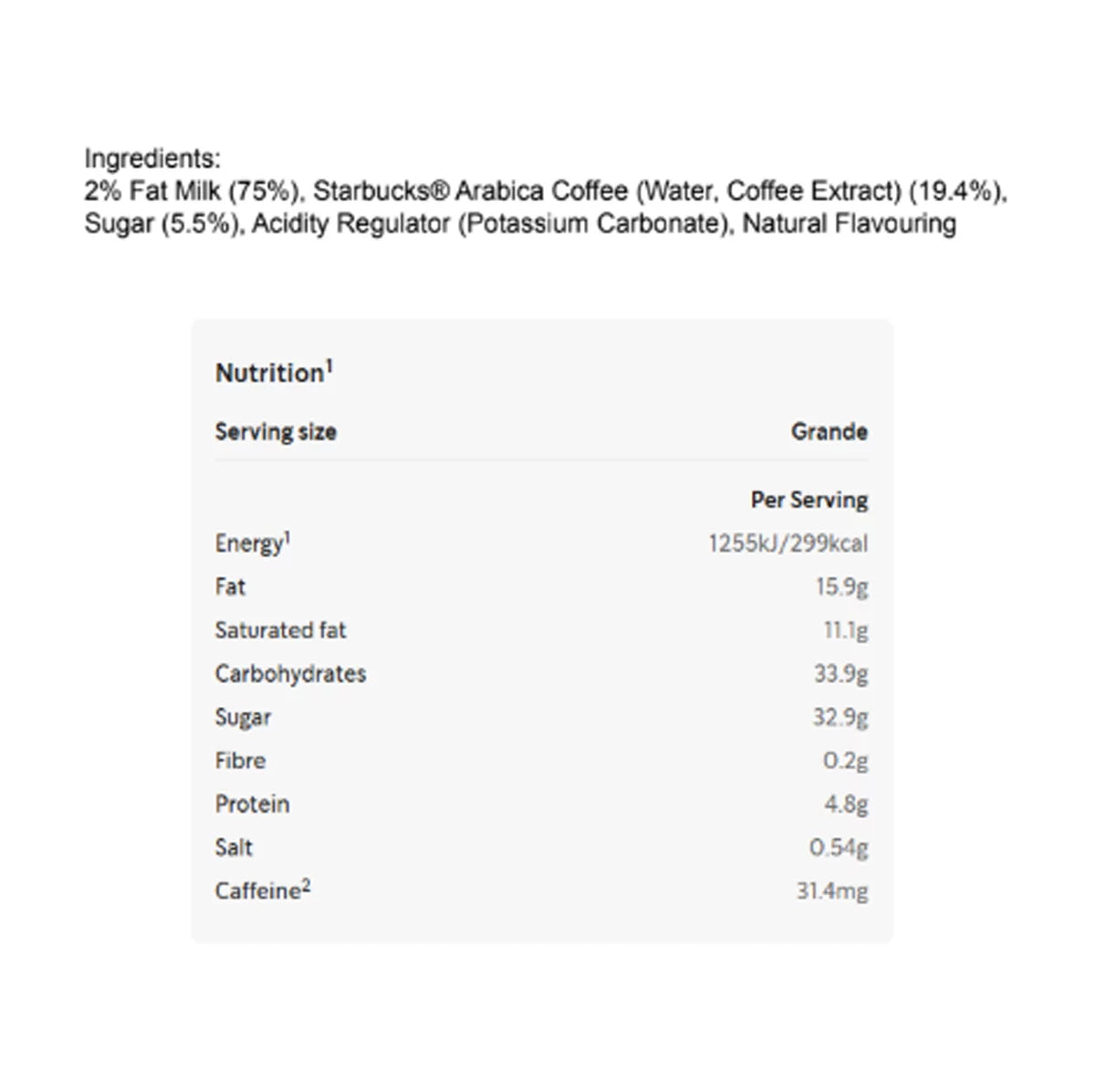 Starbucks Coffee Frappuccino, 8 x 250ml