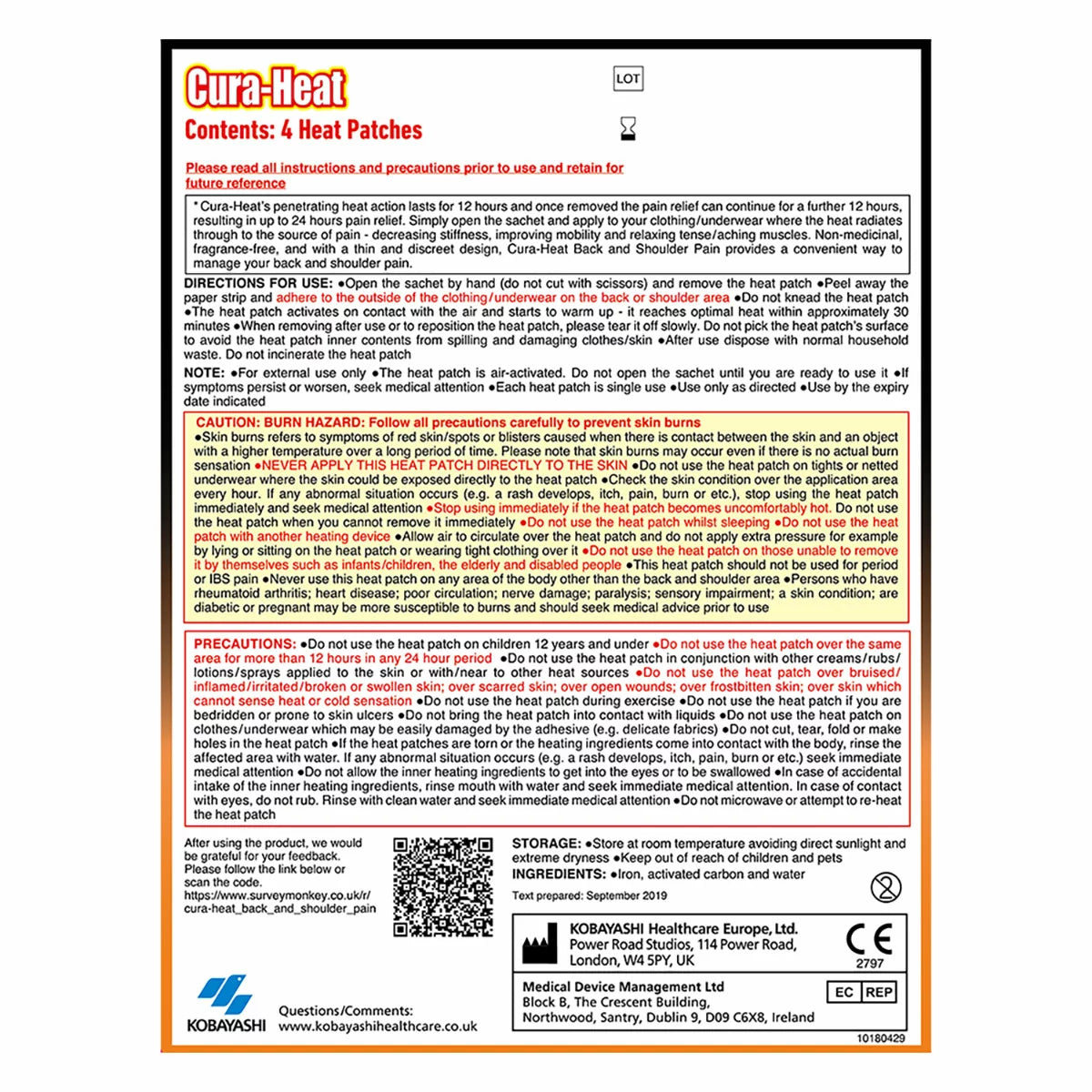 Cura-Heat Pain Relief Patches, 3 x 4 Pack