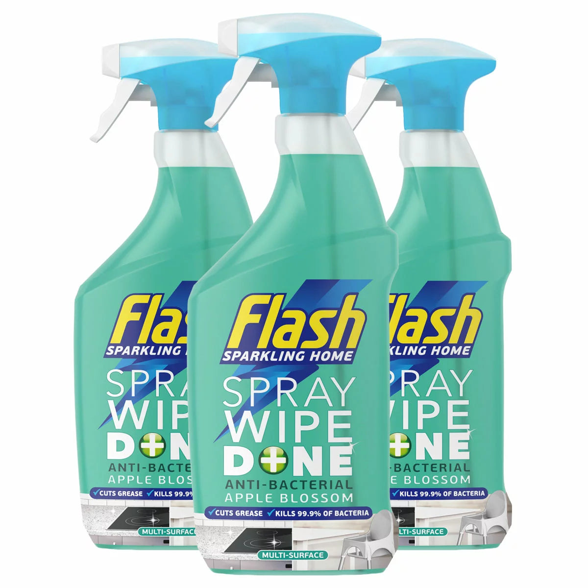 Flash Spray Wipe Done in Apple Blossom, 3 x 800ml