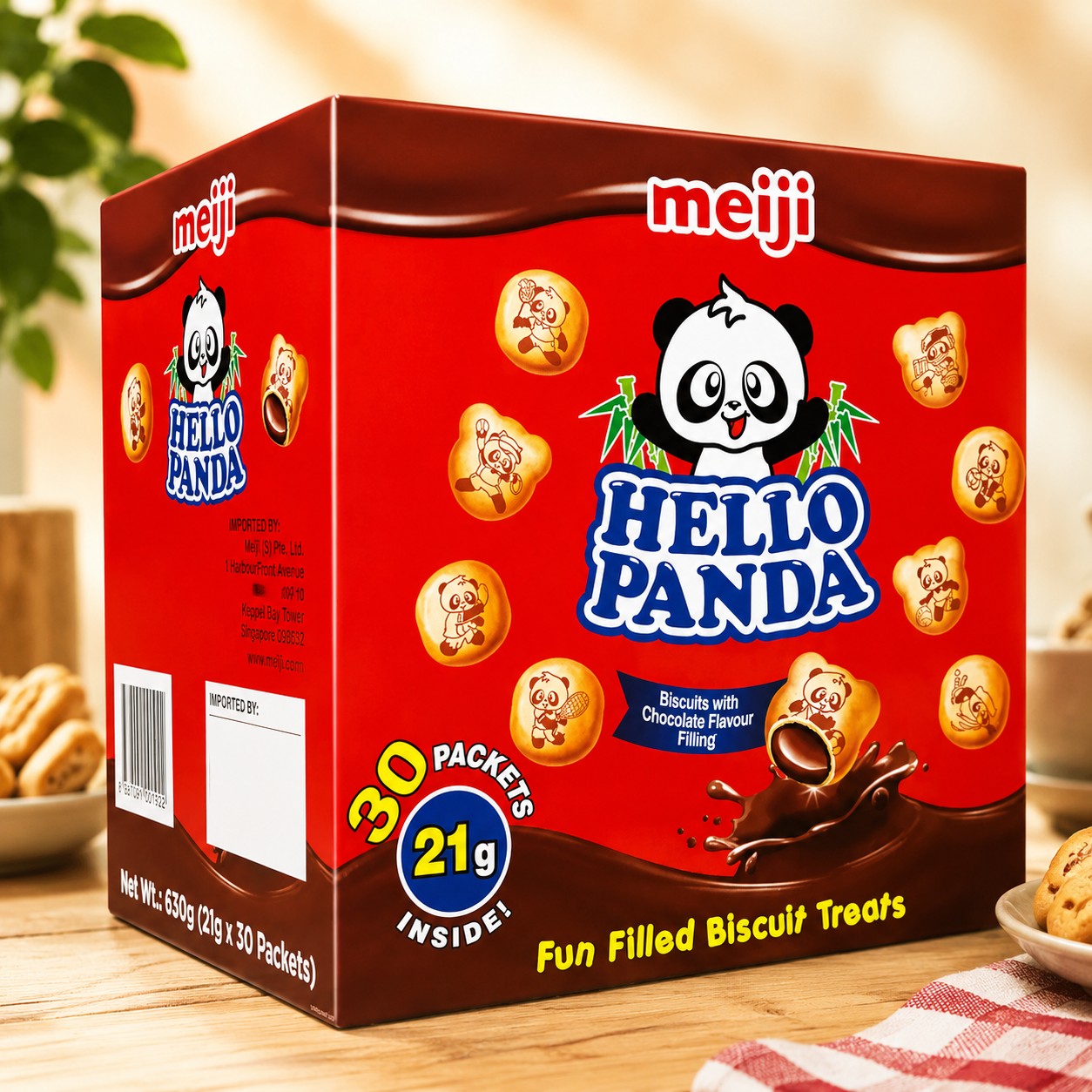 Hello Panda Chocolate Filled Biscuits 30 x 21g Crunchy Chocolate Snack Pack