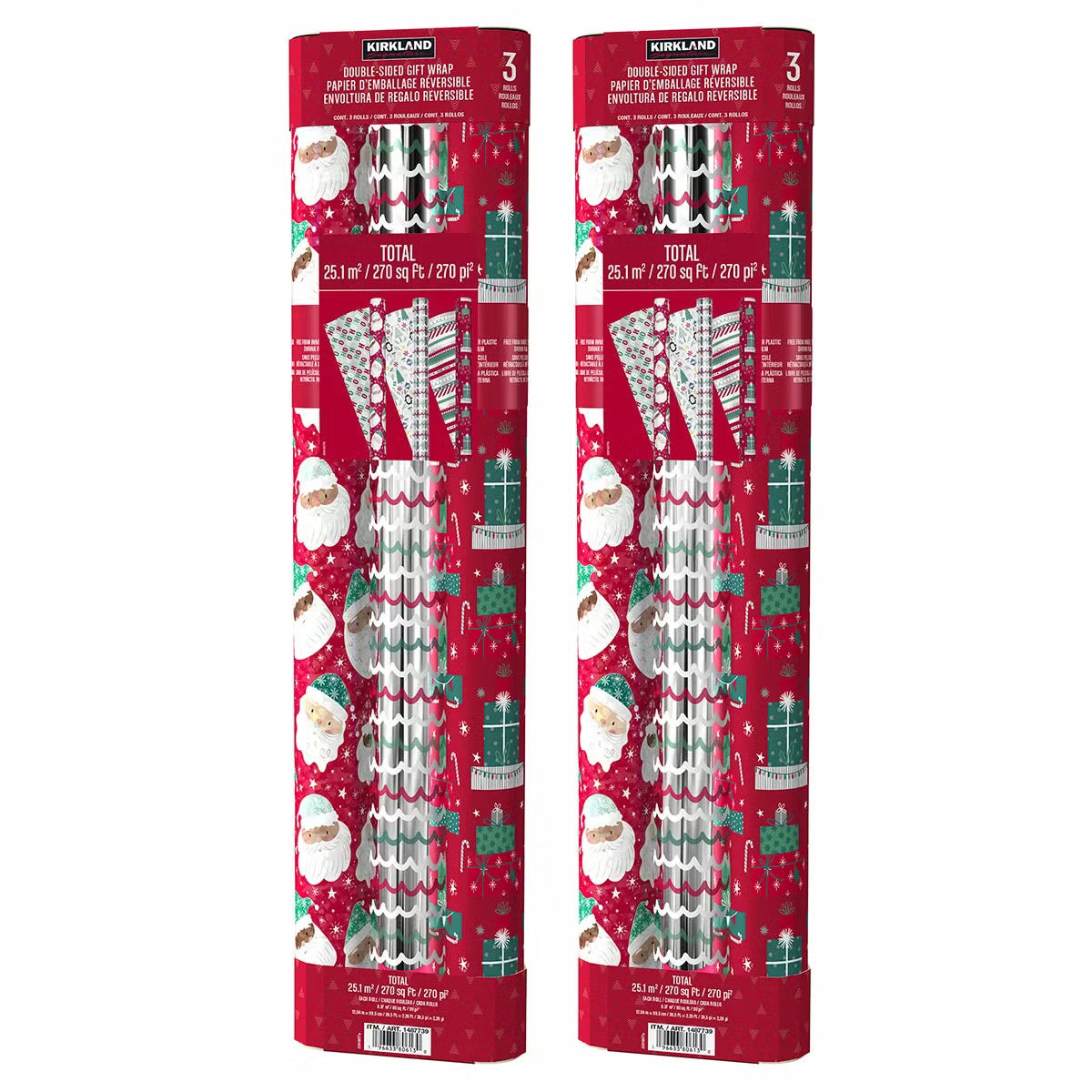 540 Sq ft Christmas Trio Wrap Pack - Red-White