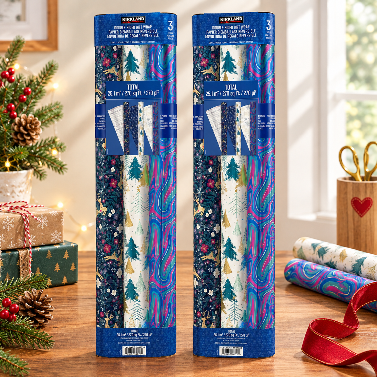 540 Sq ft Christmas Trio Wrap Pack - Opulent