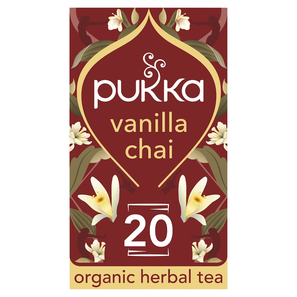 Pukka Organic Vanilla Chai Tea 20 Herbal Tea Bags 40g Spiced Tea Blend