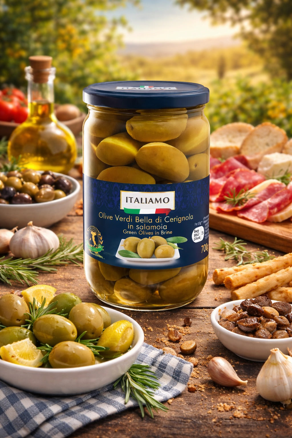 Green Olives In Brine 720ml Summer Mediterranean Snack