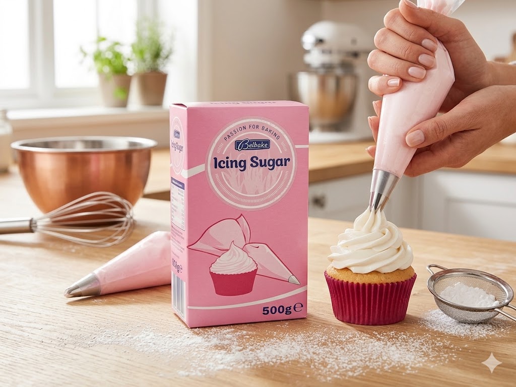 Belbake Icing Sugar 500g Fine Powdered Sugar for Baking Decorating and Desserts