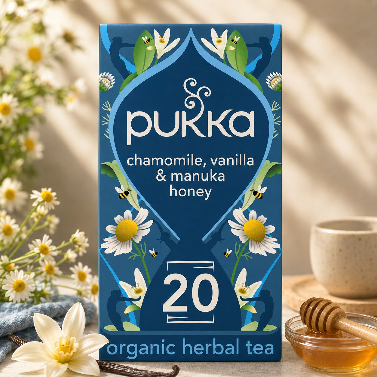 Pukka Organic Chamomile Vanilla & Manuka Honey Tea 20 Bags 32g Herbal Blend