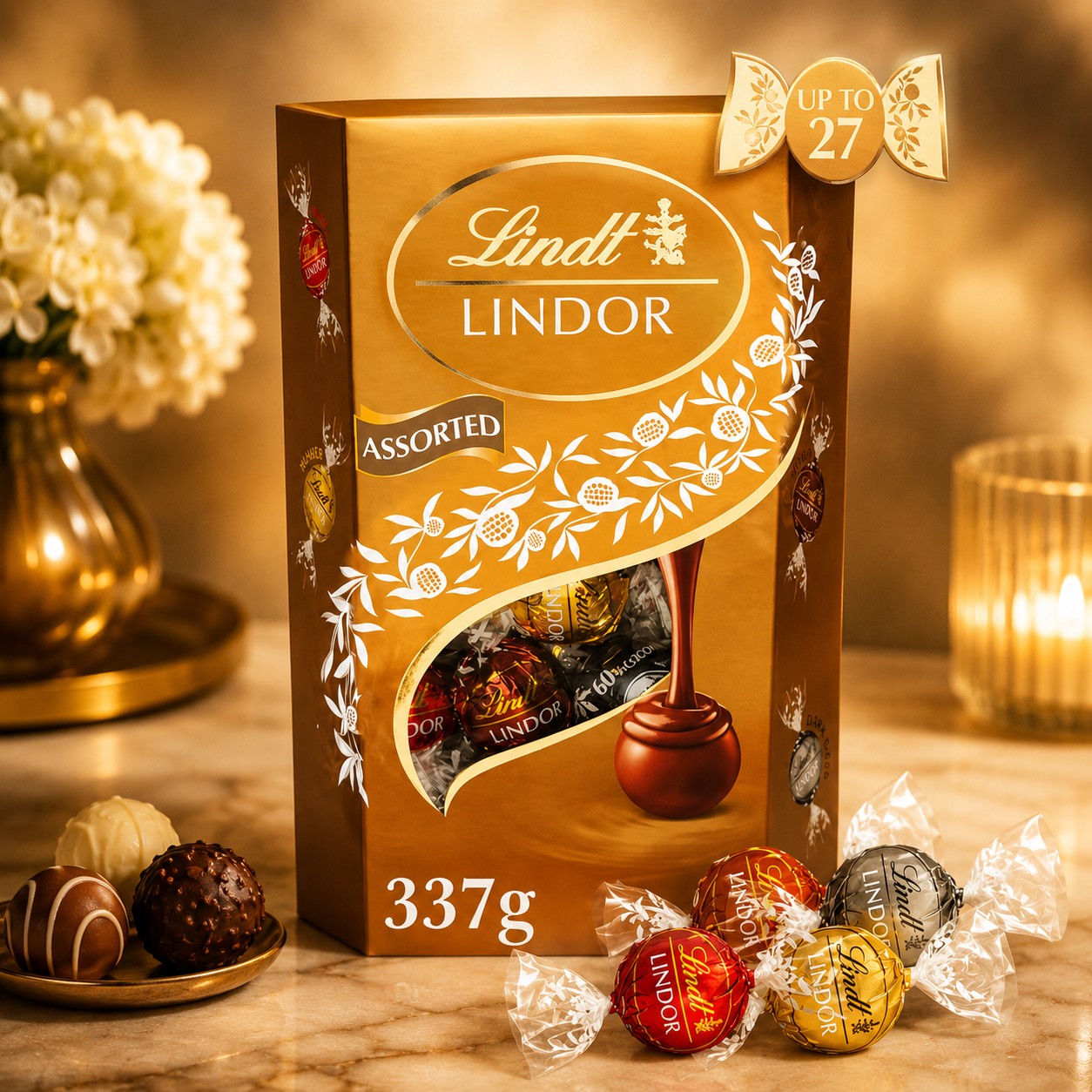 Lindt Lindor Assorted Chocolate Truffles Box 337g Luxury Chocolate Gift Selection