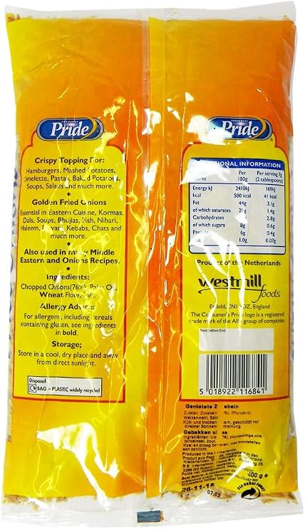 Pride Fried Onions 400g – Crispy Ready-to-Use Onion Topping