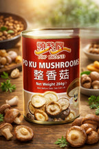 Golden Swan PoKu Mushroom (Shitake) – Whole Shiitake Mushrooms in Brine, 284g