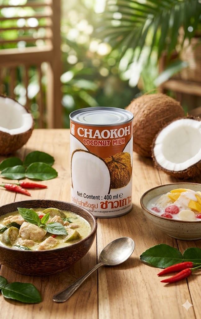 CHAOKOH Coconut Milk 400ml Creamy Coconut Milk for Curries Soups and Cooking