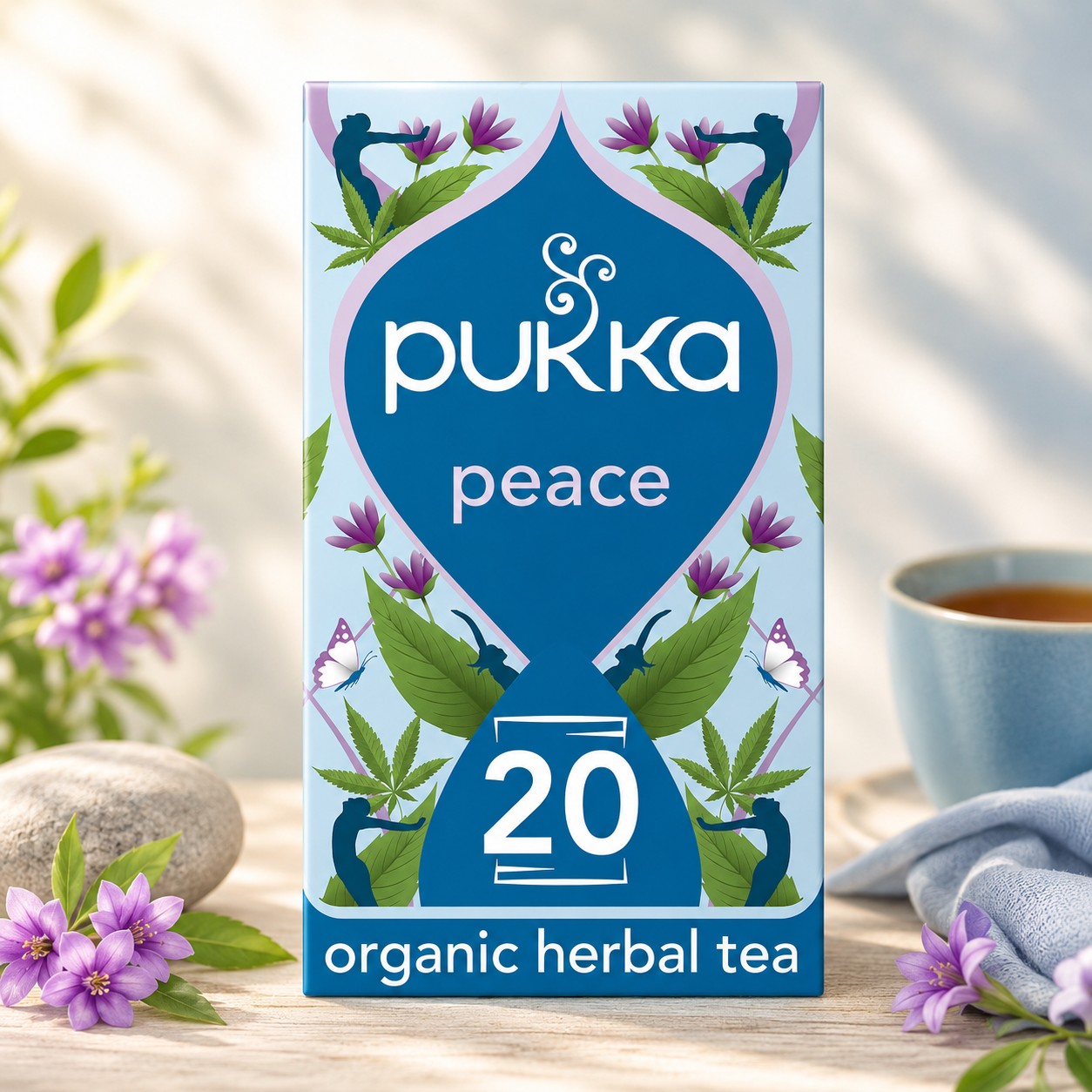 Pukka Organic Peace Herbal Tea With Chamomile 20 Tea Bags 30g Herbal Blend