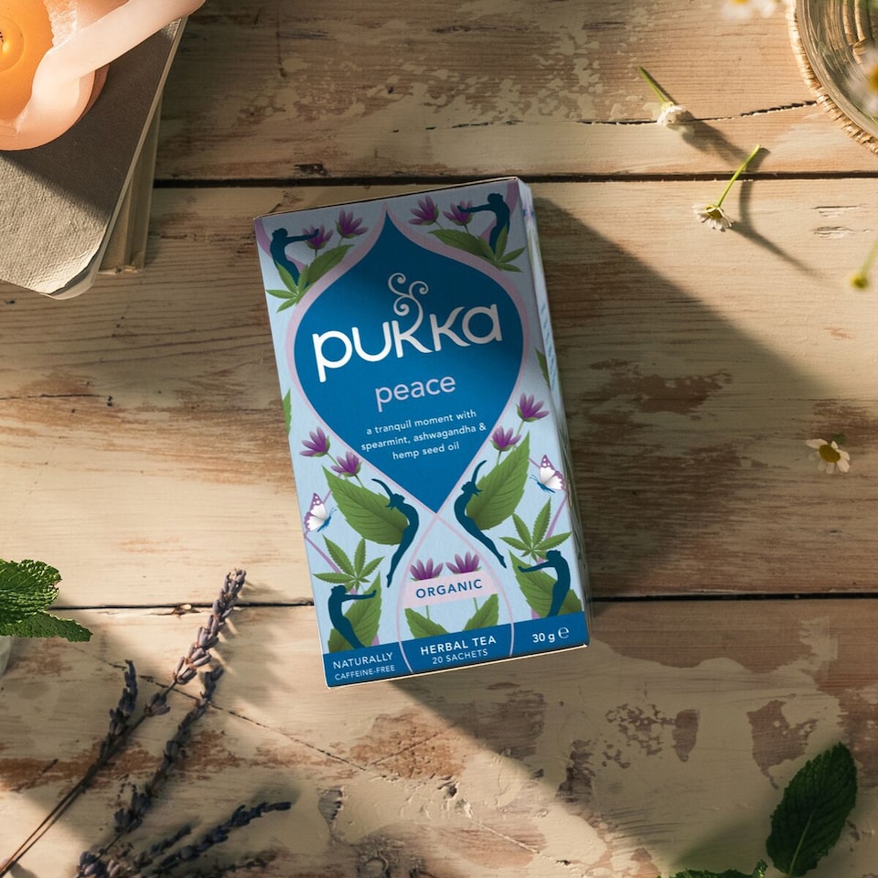 Pukka Organic Peace Herbal Tea With Chamomile 20 Tea Bags 30g Herbal Blend