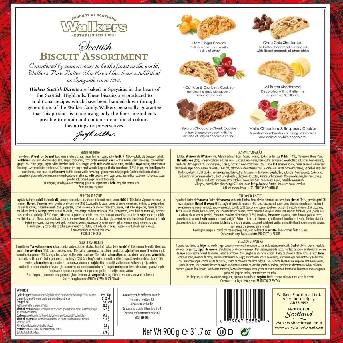 Walkers Scottish Biscuit Assortment 900g – Traditional Scottish Biscuits Variety