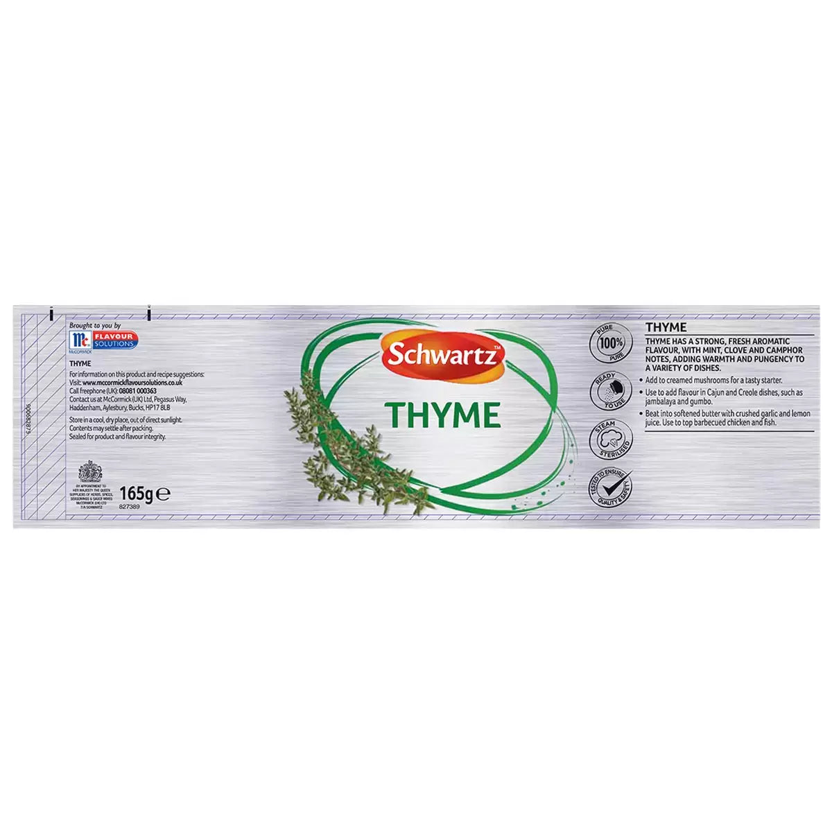 Schwartz Thyme 165g | Premium Dried Thyme for Roasts, Soups, Stews & Everyday Cooking