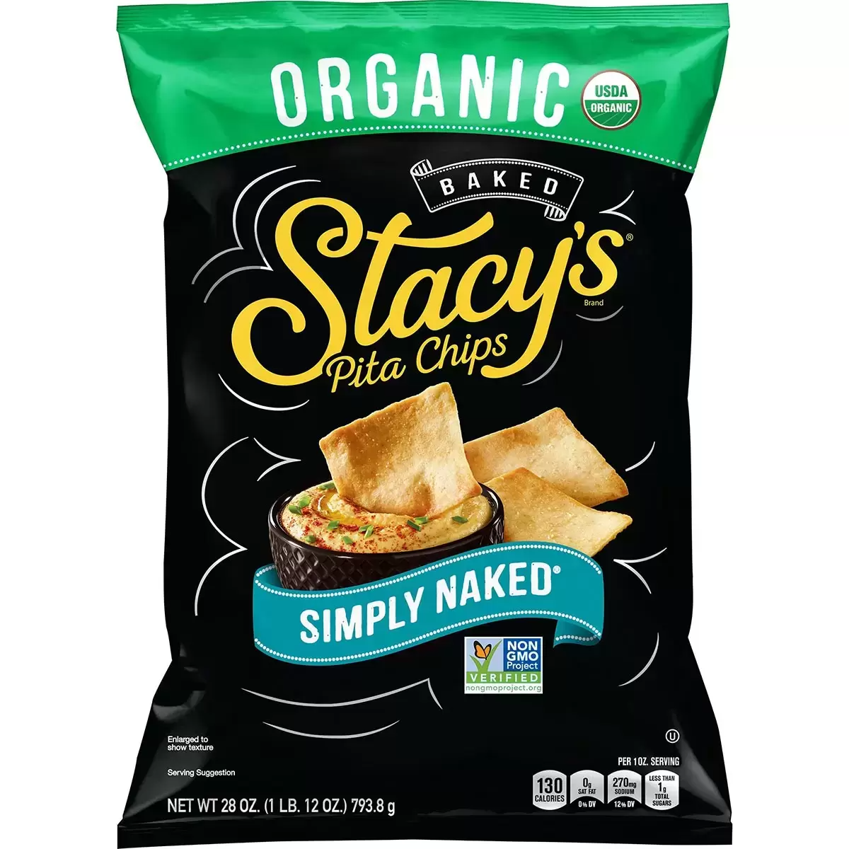 Stacy’s Simply Naked Organic Pita Chips 623 g – Crunchy Organic Baked Snack | Perfect with Dips & Healthy Snacking