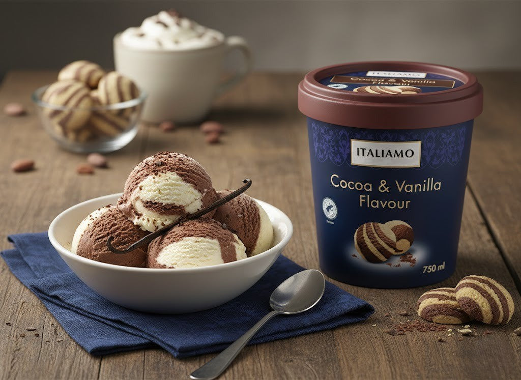 Cream & Vanilla Flavour Ice Cream 750ml Summer Refreshing Treat