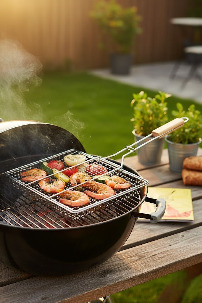 BBQ Grill Basket CB-12A – Metal Grilling Basket for Meat & Vegetables