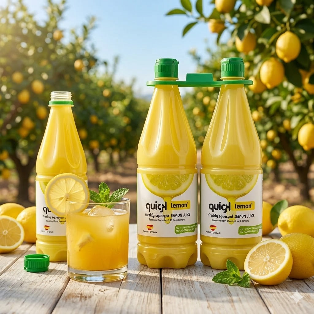 Quicklemon Juice Not From Concentrate 2 x 1L – Pure Lemon Juice for Cooking & Drinks