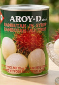 AROY-D Canned Rambutan in Syrup – Sweet Tropical Fruit for Desserts & Drinks