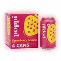 Poppi Strawberry & Lemon Soda Cans 4x330ml Fruity Citrus Sparkling Drink
