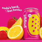 Poppi Strawberry & Lemon Soda Cans 4x330ml Fruity Citrus Sparkling Drink
