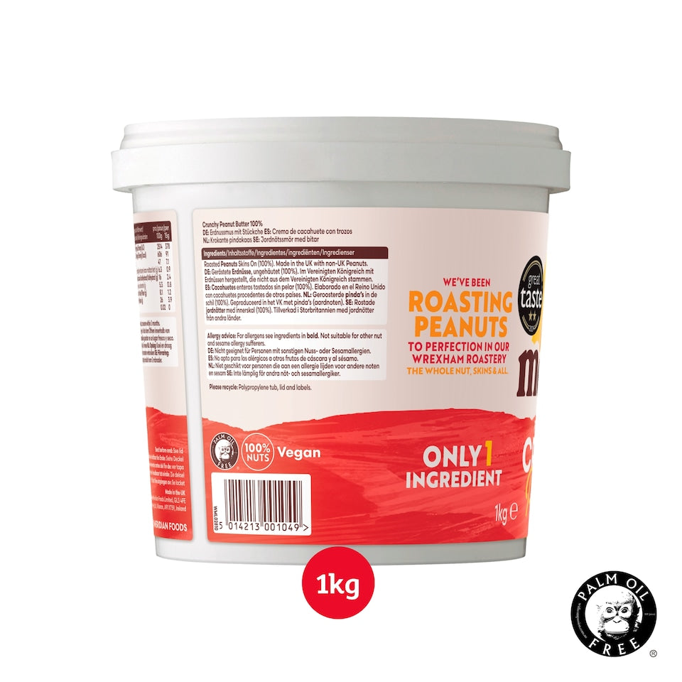 Meridian Crunchy Peanut Butter 1kg High Protein Nut Butter Spread