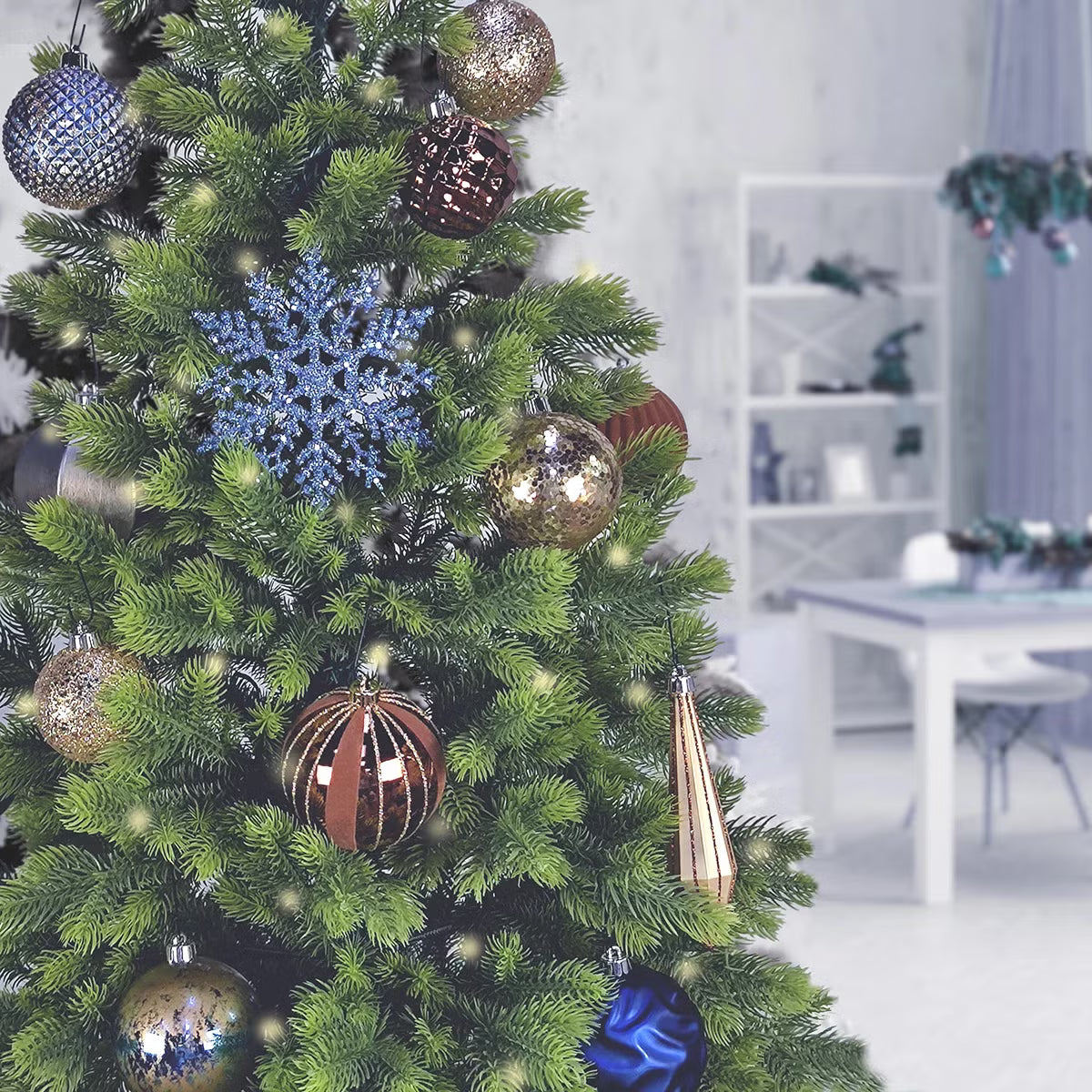 80CT Shatterproof ornament Set Blue