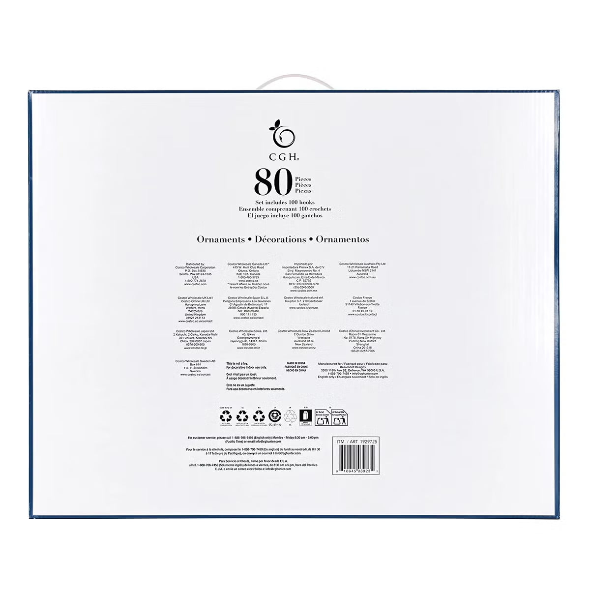 80CT Shatterproof ornament Set Blue