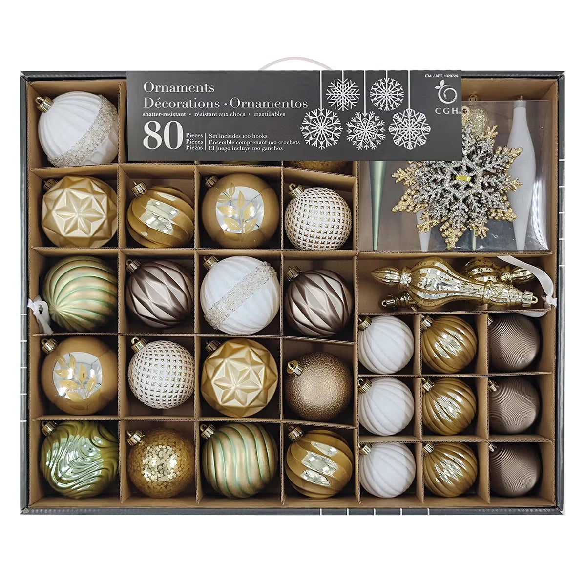 80CT Shatterproof ornament Set Gold