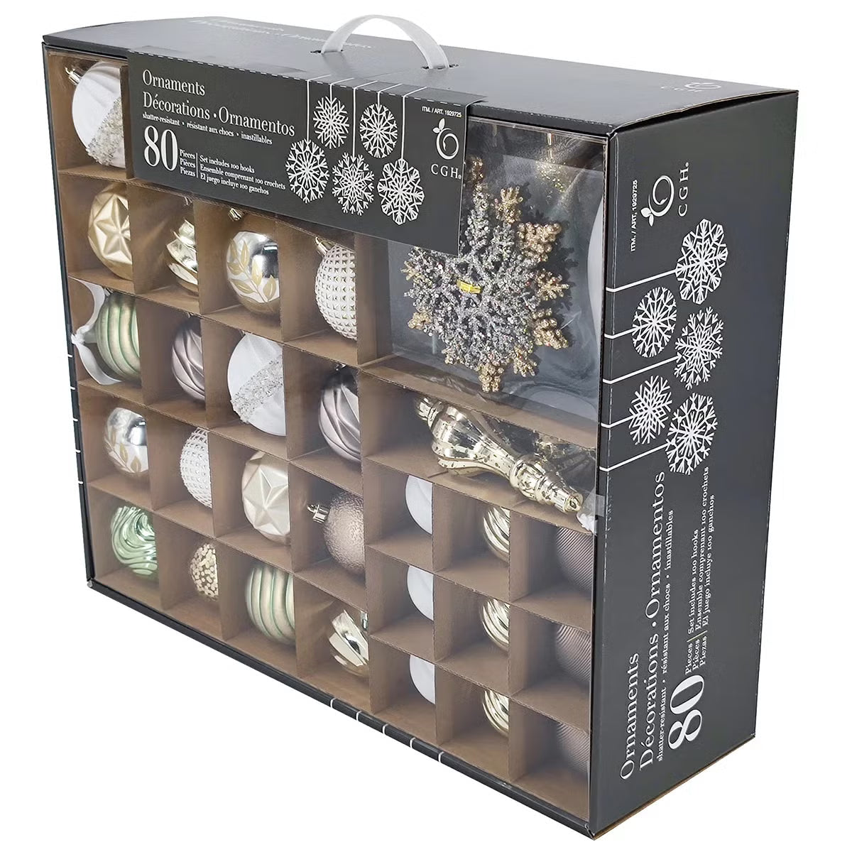 80CT Shatterproof ornament Set Gold