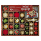 80CT Shatterproof ornament Set Red