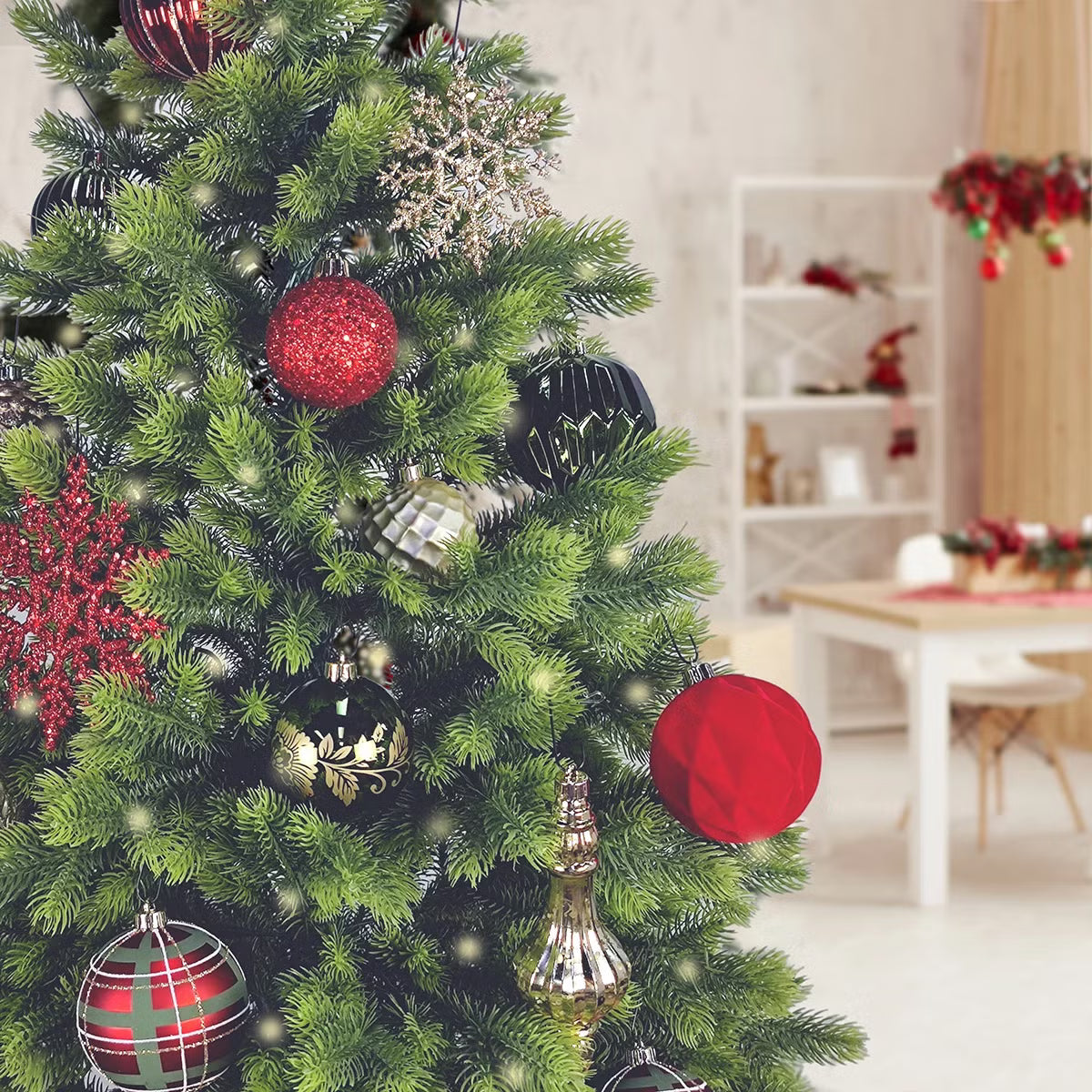 80CT Shatterproof ornament Set Red