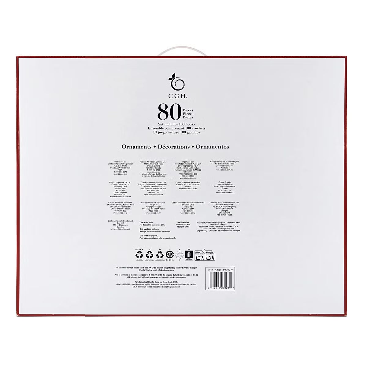 80CT Shatterproof ornament Set Red
