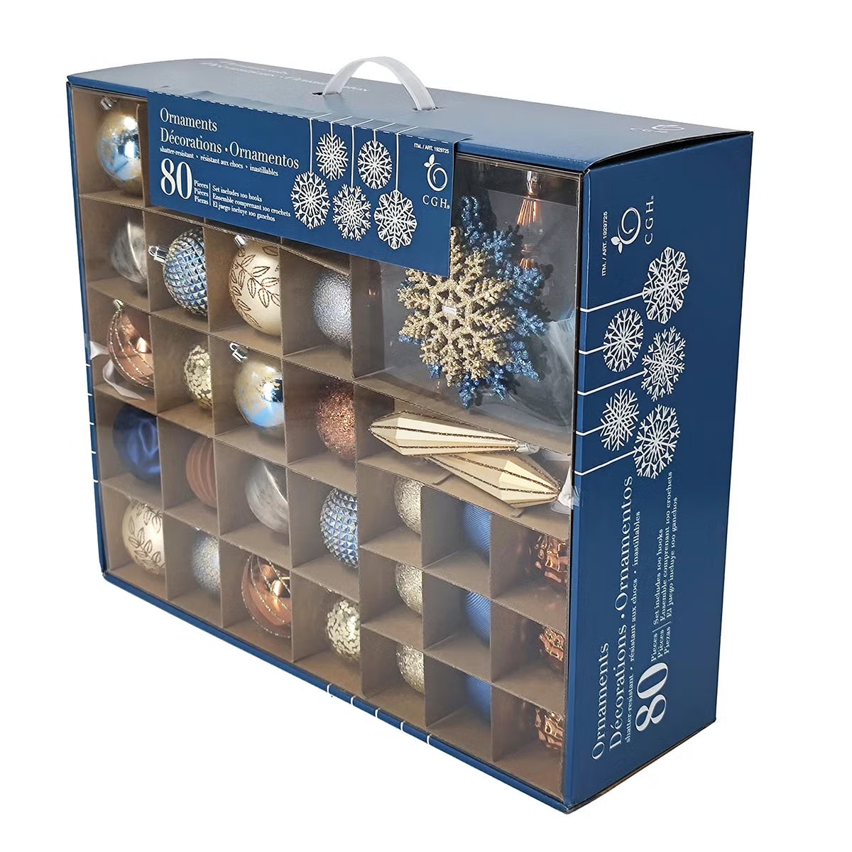 80CT Shatterproof ornament Set Blue