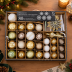 80CT Shatterproof ornament Set Gold