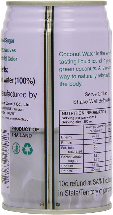 Chaokoh 100% Coconut Water 350ml – Natural Refreshing Coconut Drink