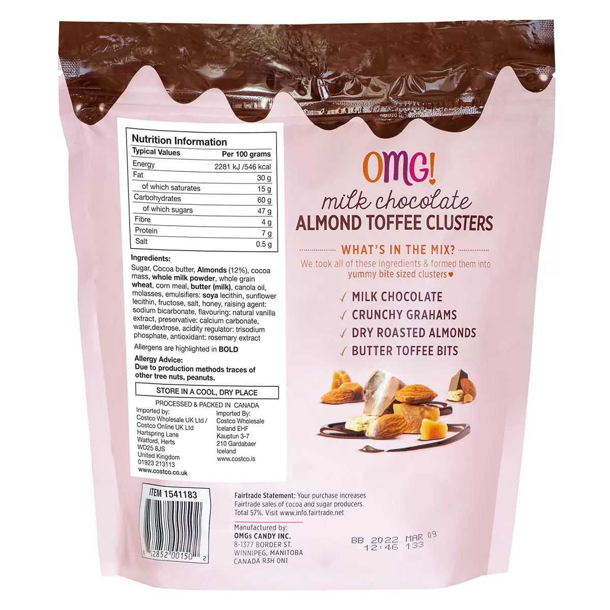 FAKHRI Milk Chocolate Almond Toffee Clusters, 680g