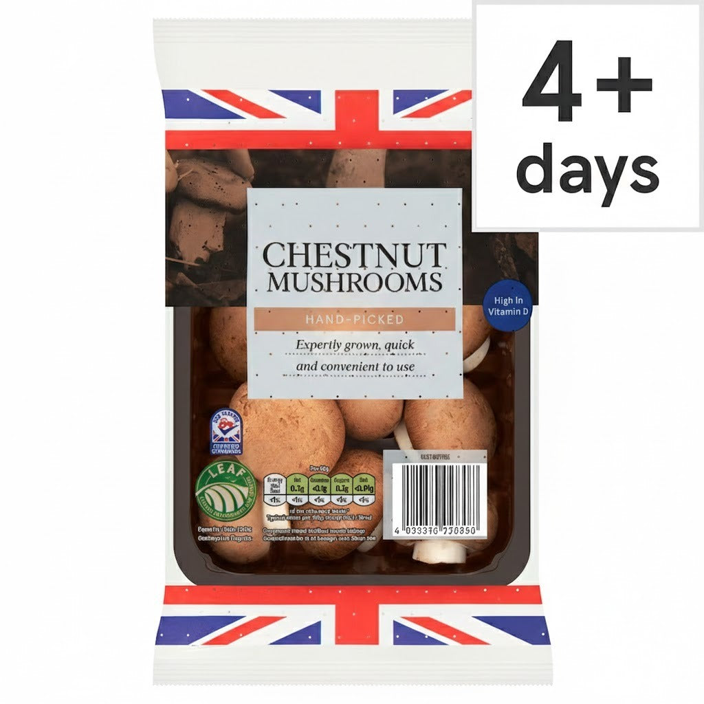 Chestnut Vitamin D Mushrooms 250g – Fresh Brown Mushrooms