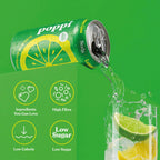 Poppi Lemon & Lime Soda Cans 4x330ml Citrus Sparkling Refreshment