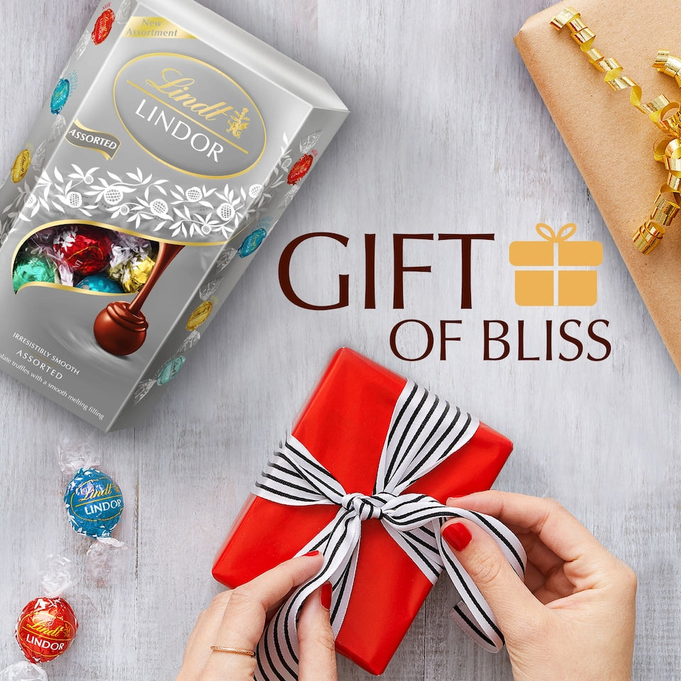 Lindt Lindor Silver Assorted Chocolate Truffles Box 337g Luxury Gift Selection