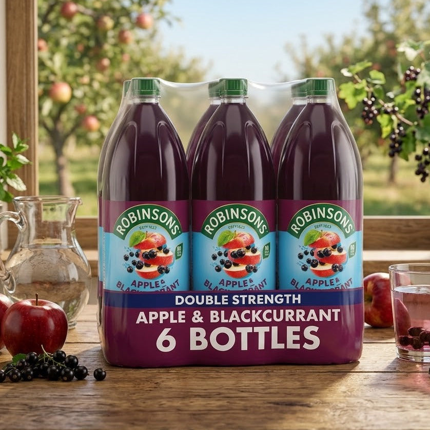 Robinsons Double Concentrate Apple & Blackcurrant, 6 x 1.75L