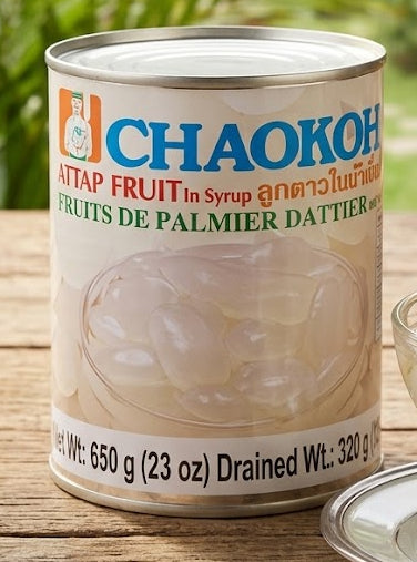 CHAOKOH Attap Fruit in Syrup – Sweet Tropical Palm Fruit for Desserts & Drinks
